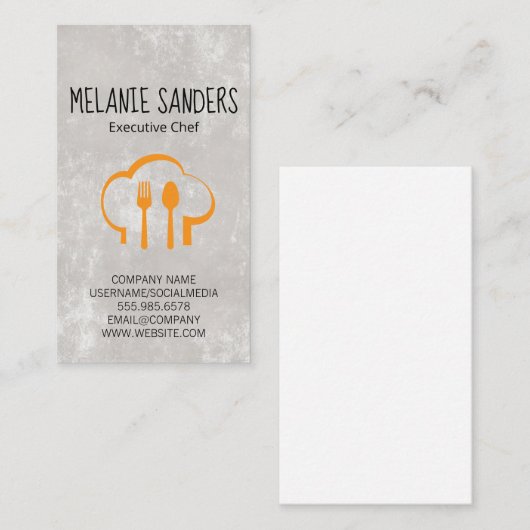 Koch Hat und Silverware Visitenkarte (Vorne/Hinten)