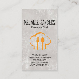 Koch Hat und Silverware Visitenkarte