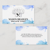 Koch Hat und Silverware | Wasserfarbe Visitenkarte (Vorne/Hinten)