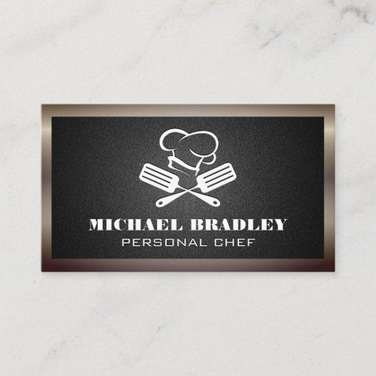 Koch Hat und Spatulas | Cooking-Logo Visitenkarte (Vorderseite)