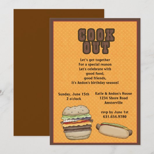 Koch-heraus Einladung (Vorne/Hinten)