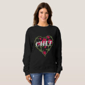 Koch Herz Rose Koch Kochen Kochen Sweatshirt (Vorne ganz)