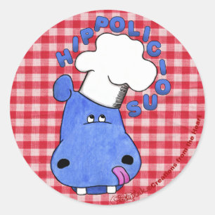 Koch Hippo - Hippolicious Runder Aufkleber