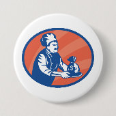 Koch Holding Money Bag Restaurant Finance Button (Vorderseite)