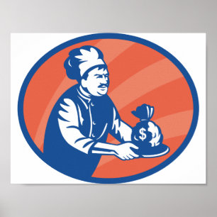 Koch Holding Money Bag Restaurant Finance Poster