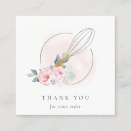 Koch Holzweiße Wasserfarbe Flora Vielen Dank Quadratische Visitenkarte