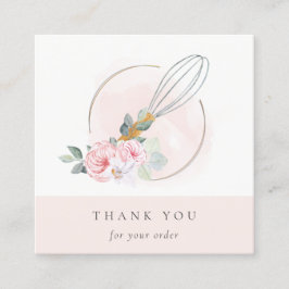 Koch Holzweiße Wasserfarbe Flora Vielen Dank Quadratische Visitenkarte