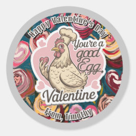 Koch Hühnerwalzsticker Runder Aufkleber