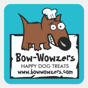 Koch-Hunde-Hunde-Leckereien für Haustiere Quadratischer Aufkleber