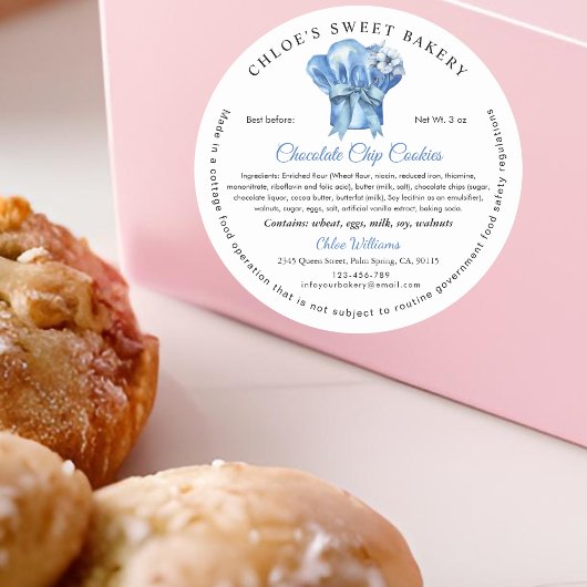 Koch--Hut-Hütte-Lebensmittelgesetze-Etikett Runder Aufkleber