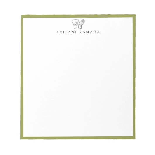 Koch-Hut-Logo-Pepper Notizblock (Vorderseite)