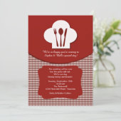 Koch Hut (Red) Post Hochzeit Brunch Einladung (Stehend Vorderseite)