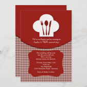 Koch Hut (Red) Post Hochzeit Brunch Einladung (Vorne/Hinten)