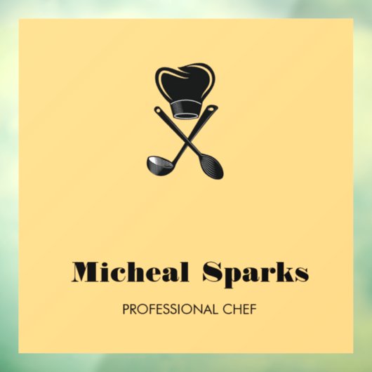 Koch Hut und Löffel Beige Silhouette Fensteraufkleber (Blatt 3)