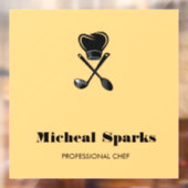 Koch Hut und Löffel Beige Silhouette Fensteraufkleber (Blatt 2)