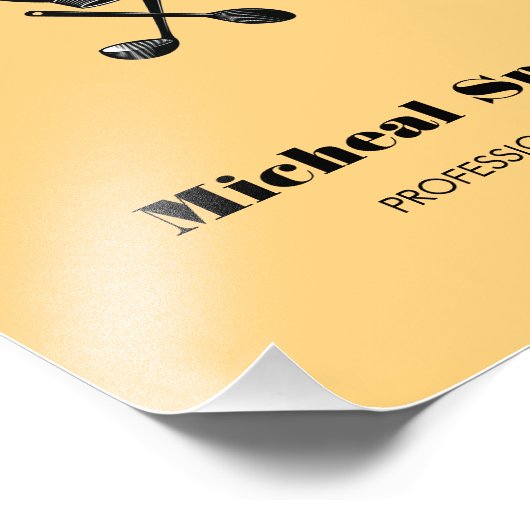 Koch Hut und Löffel Beige Silhouette Fotodruck (Ecke)