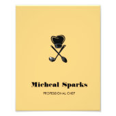 Koch Hut und Löffel Beige Silhouette Fotodruck (Vorne)