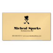 Koch Hut und Löffel Beige Silhouette Magnetische Visitenkarte (Vorderseite)