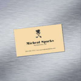 Koch Hut und Löffel Beige Silhouette Magnetische Visitenkarte