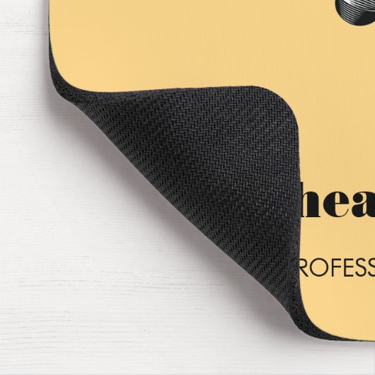 Koch Hut und Löffel Beige Silhouette Mousepad (Ecke)