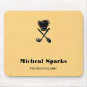 Koch Hut und Löffel Beige Silhouette Mousepad (Vorne)