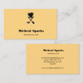 Koch Hut und Löffel Beige Silhouette Visitenkarte (Vorne/Hinten)