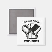 Koch Hut und Messer - Maßgeschneidertes Küchenmagn Magnet (Vorderseite/Rückseite)