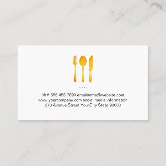 Koch-Hut und -Tools | Holz Visitenkarte (Rückseite)