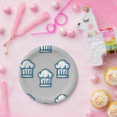 Koch-Hüte auf grau Pappteller (Party)