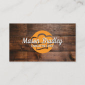 Koch-Hutlogo | Hintergrund Holz Visitenkarte (Vorderseite)