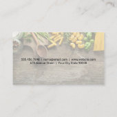 Koch-Hutlogo | Holztisch für Teigwaren Visitenkarte (Rückseite)