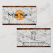 Koch-Hutlogo | Marmorholz Visitenkarte (Vorne/Hinten)