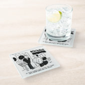 Koch im Restaurant nicht im Cartoon Glasuntersetzer (Schrägansicht)