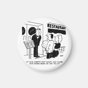 Koch im Restaurant nicht im Cartoon Magnet