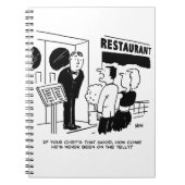 Koch im Restaurant nicht im Cartoon Notizblock (Vorderseite)