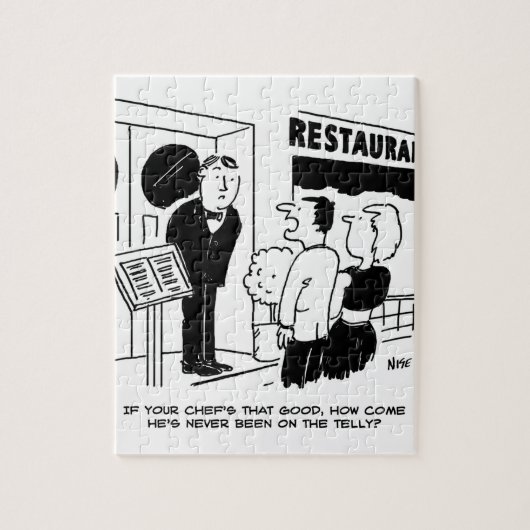 Koch im Restaurant nicht im Cartoon Puzzle (Vertikal)