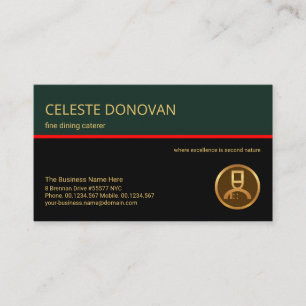 Koch im Restaurant Retro Layer Red Line Visitenkarte