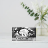 Koch in der Küche | Kochutensilien Visitenkarte (Stehend Vorderseite)