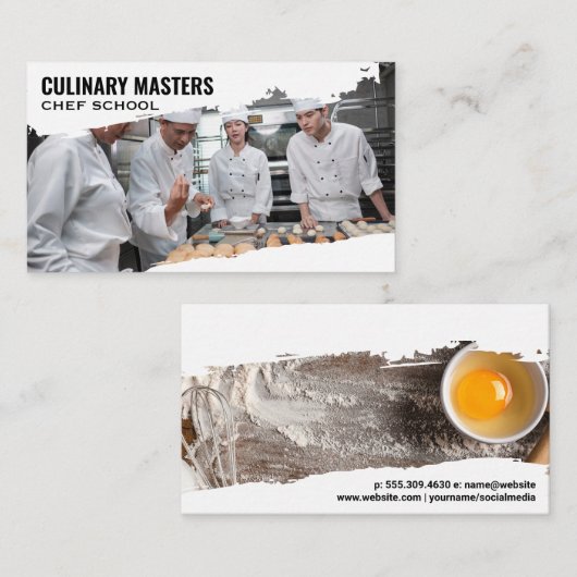 Koch in Uniform Learning Pastries Visitenkarte (Vorne/Hinten)