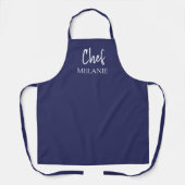 Koch Individuelle Name Moderne Navy Blau Schürze (Vorderseite)