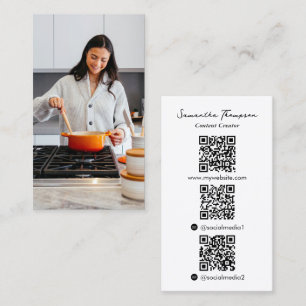 Koch Influencer Content-Ersteller Foto 3 QR-Codes Visitenkarte