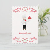 Koch Inspiriert Festessen Scallope Einladung (Stehend Vorderseite)