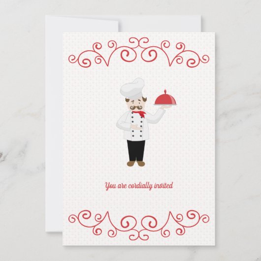 Koch Inspiriert förmliches Abendessen Einladung (Vorderseite)