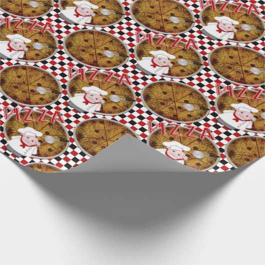 Koch Italiano Pizza, Checkered 01-Gift Wrap Geschenkpapier (Ecke)