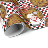 Koch Italiano Pizza, Checkered 01-Gift Wrap Geschenkpapier (Rolleneckpunkt)