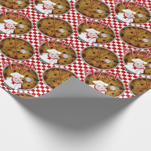 Koch Italiano Pizza, Checkered 02-Gift Wrap Geschenkpapier (Ecke)