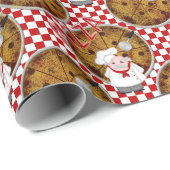 Koch Italiano Pizza, Checkered 02-Gift Wrap Geschenkpapier (Rolleneckpunkt)