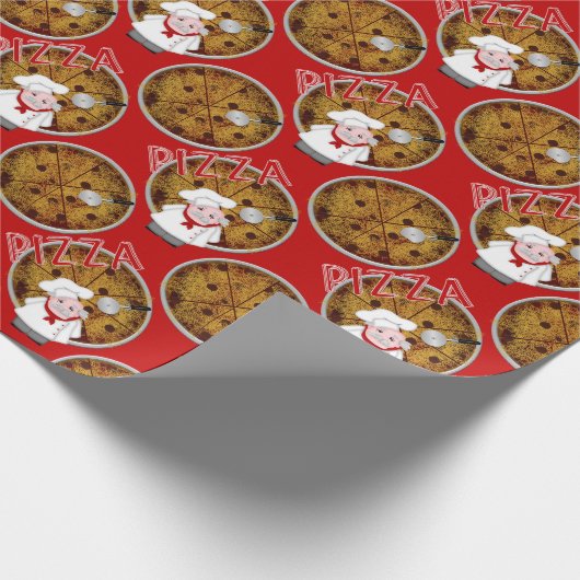 Koch Italiano Pizza, Red-Gift Wrap Geschenkpapier (Ecke)