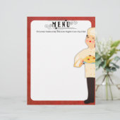 Koch Italienische Pasta Spaghetti Menü Letterhead (Stehend Vorderseite)