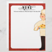 Koch Italienische Pasta Spaghetti Menü Letterhead (Vorne/Hinten)